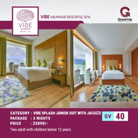 VIBE MUNNAR RESORT &SPA  2 NIGHT  ( VIBE SPLASH JUNIOR SUIT WITH JACUZZI)